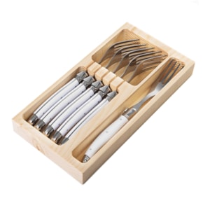 Conjunto de Garfos em Inox Branco Laguiole La Tour - 6 Peças