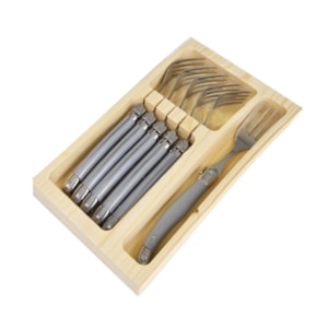 Conjunto de Garfos em Inox Cinza Laguiole La Tour - 6 Peças