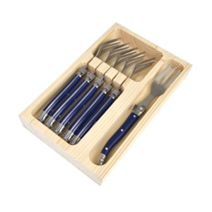 Conjunto de Garfos Sobremesa em Inox Azul Laguiole La Tour - 6 Peças