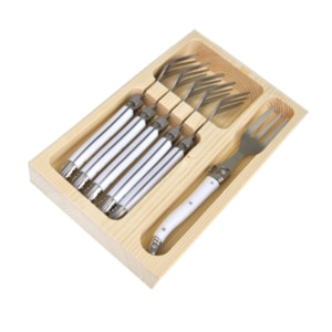 Conjunto de Garfos Sobremesa em Inox Branco Laguiole La Tour - 6 Peças