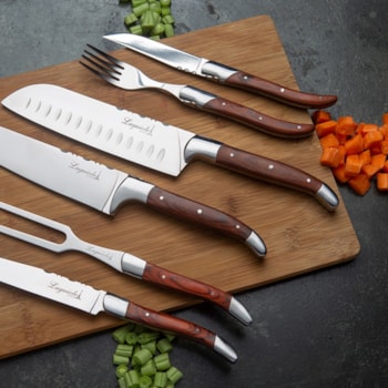 Conjunto de Garfos Sobremesa em Inox Madeira Laguiole La Tour - 6 Peças