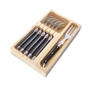 Conjunto de Garfos Sobremesa em Inox Preto Laguiole La Tour - 6 Peças