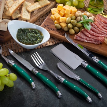 Conjunto de Garfos Sobremesa em Inox Verde Laguiole La Tour - 6 Peças