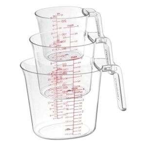 Conjunto de Jarras Medidoras com Alça em Plástico Cuisinart - 3 Peças