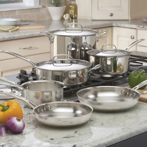 Conjunto de Panelas Aço Inox Chef's Classic  Preto Cuisinart - 7 Peças