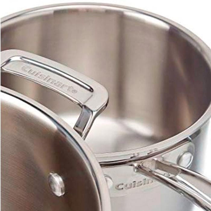 Conjunto de Panelas Aço Inox Multiclad Pro Prata Cuisinart - 7 Peças - Madel Home