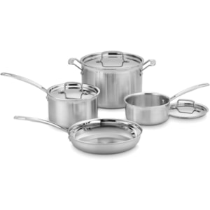 Conjunto de Panelas Aço Inox Multiclad Pro Prata Cuisinart - 7 Peças