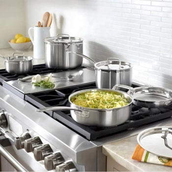 Conjunto de Panelas Aço Inox  Prata Cuisinart - 12 Peças