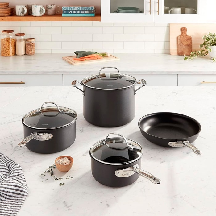 Conjunto de Panelas Antiaderente Anodizado Preto Cuisinart - 7 Peças - Madel Home