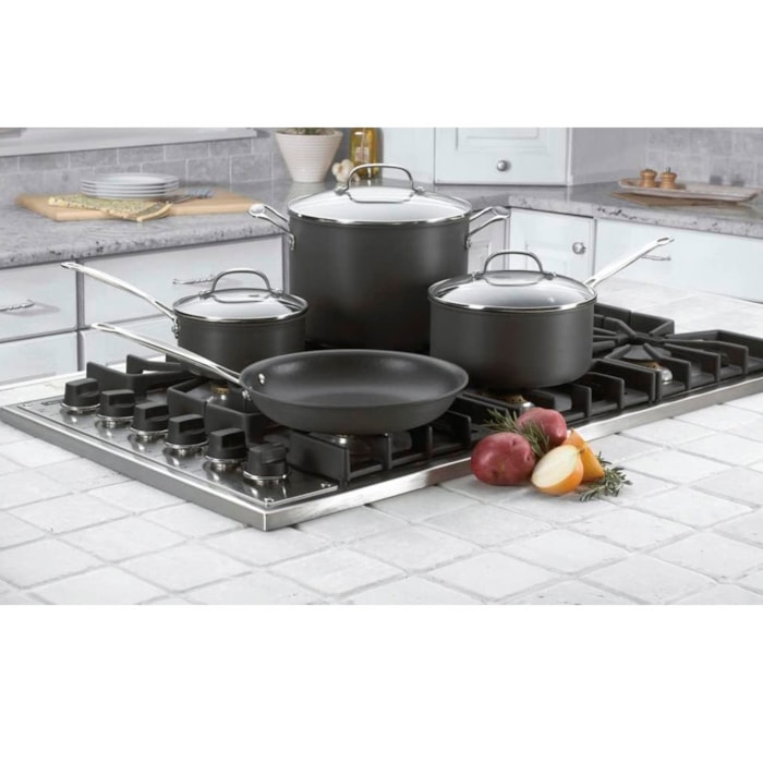 Conjunto de Panelas Antiaderente Anodizado Preto Cuisinart - 7 Peças - Madel Home
