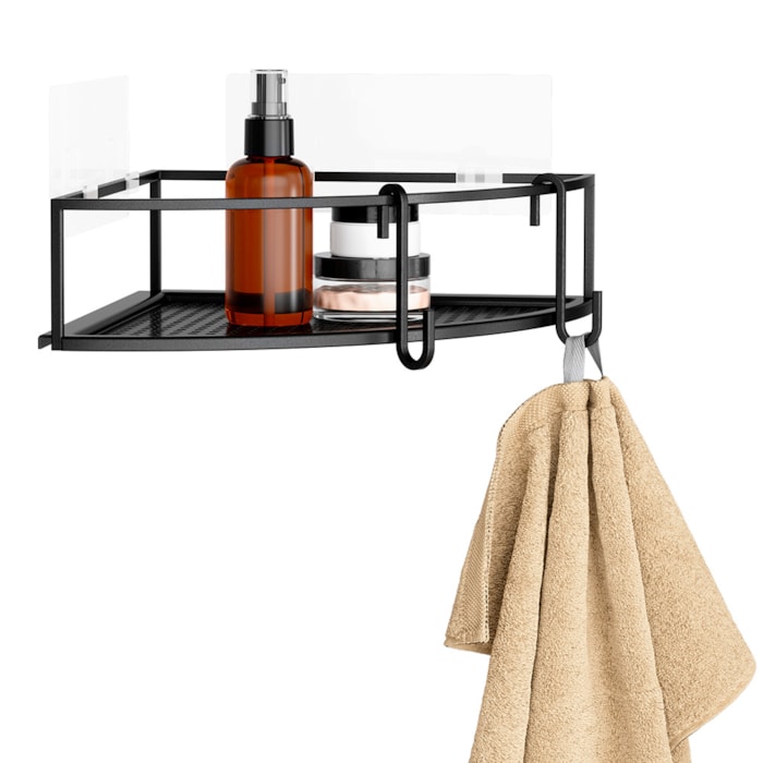 Conjunto de Prateleira Canto Cubiko 2 Fio Aço Umbra Preto - Madel Home