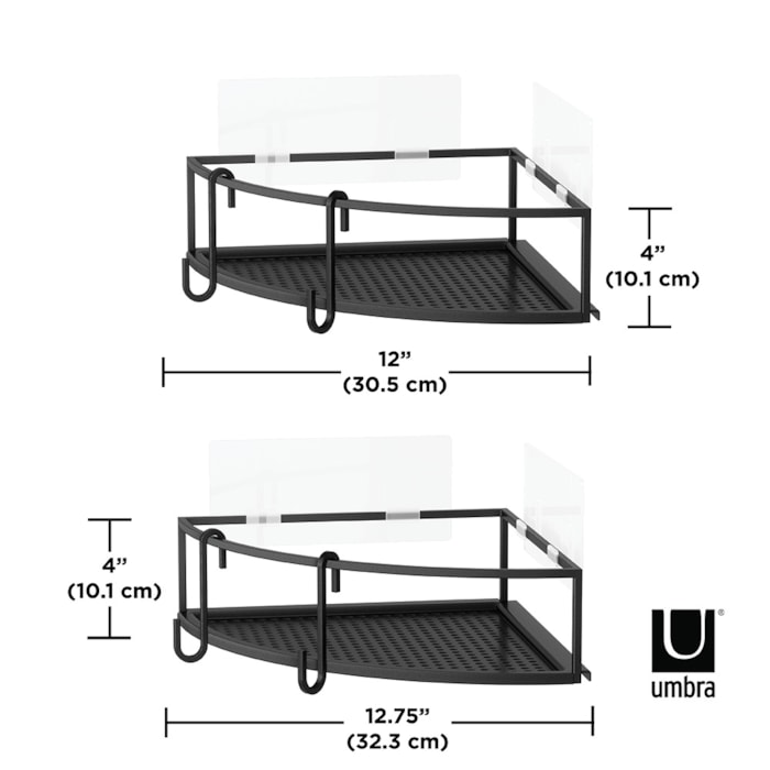 Conjunto de Prateleira Canto Cubiko 2 Fio Aço Umbra Preto - Madel Home