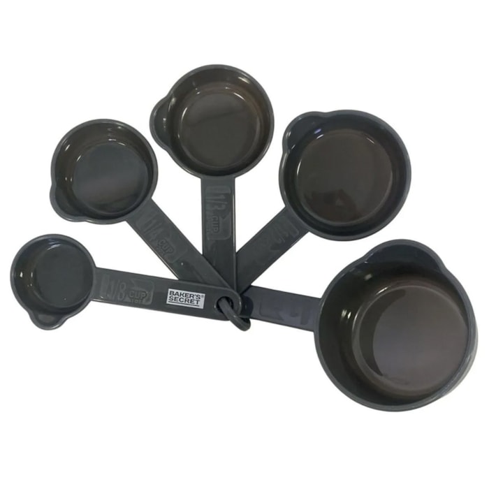 Conjunto de Xícaras Medidoras em Plástico Cinza Baker's Secret - 5 Peças - Madel Home