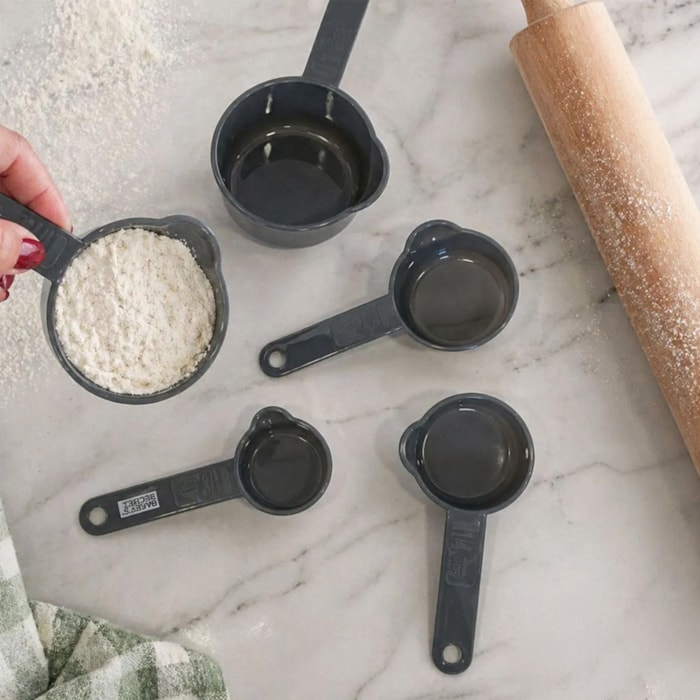 Conjunto de Xícaras Medidoras em Plástico Cinza Baker's Secret - 5 Peças - Madel Home