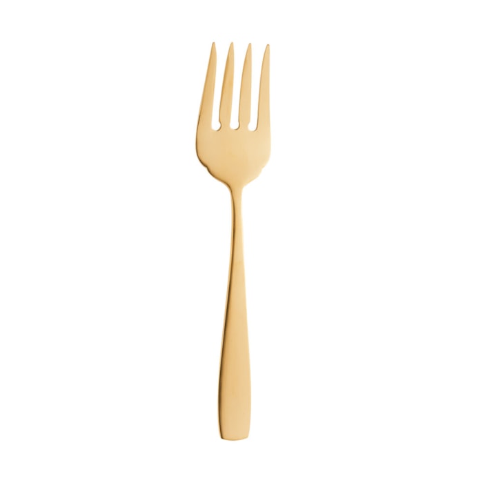 Conjunto Faca e Garfo Aço Inox para Peixe Wolf Pisa Dourado - 2 Peças - Madel Home