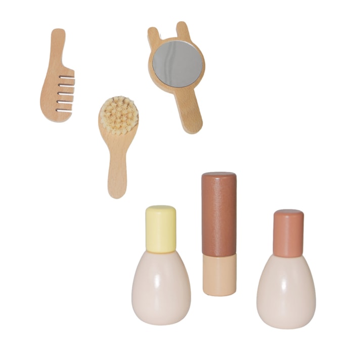 Conjunto Maquiagem Infantil em Madeira - Brinquedo 11 Peças - Madel Home