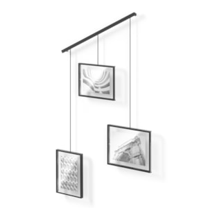 Conjunto Porta Retrato Exhibit Metal Preto Umbra - 67cm 