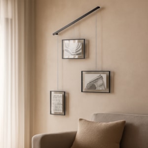 Conjunto Porta Retrato Exhibit Metal Preto Umbra - 67cm 