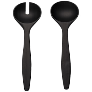 Conjunto Talher Salada 2 Peças em Madeira Preto