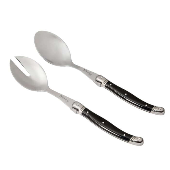 Conjunto Talheres para Salada em Inox Preto Laguiole La Tour - 2 Peças - Madel Home