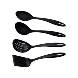 Conjunto Utensílios de Cozinha Ability em Nylon Preto Tramontina - 4 Peças
