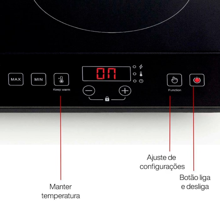 Cooktop Indução 2 Bocas 2000W 11 Programas Ariete - 220V - Madel Home