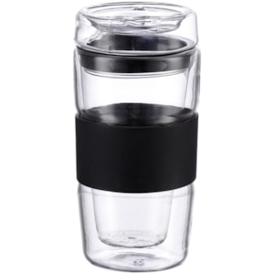 Copo Borossilicato Incolor e Preto - 350ml