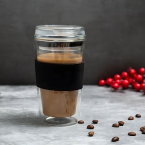 Copo Borossilicato Incolor e Preto - 350ml