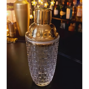 Coqueteleira de Vidro com Tampa Dourada Chess 380ml Wolff