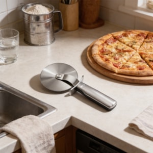 Cortador de Pizza em Aço Inox Prata Profissional Oxo - 23cm