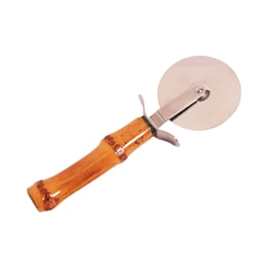 Cortador de Pizza em Inox com Cabo Bambu Natural - 18,5cm