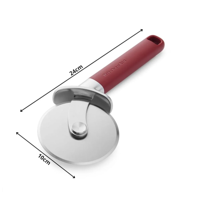 Cortador de Pizza em Inox Vermelho Profissional KitchenAid - 24cm - Madel Home