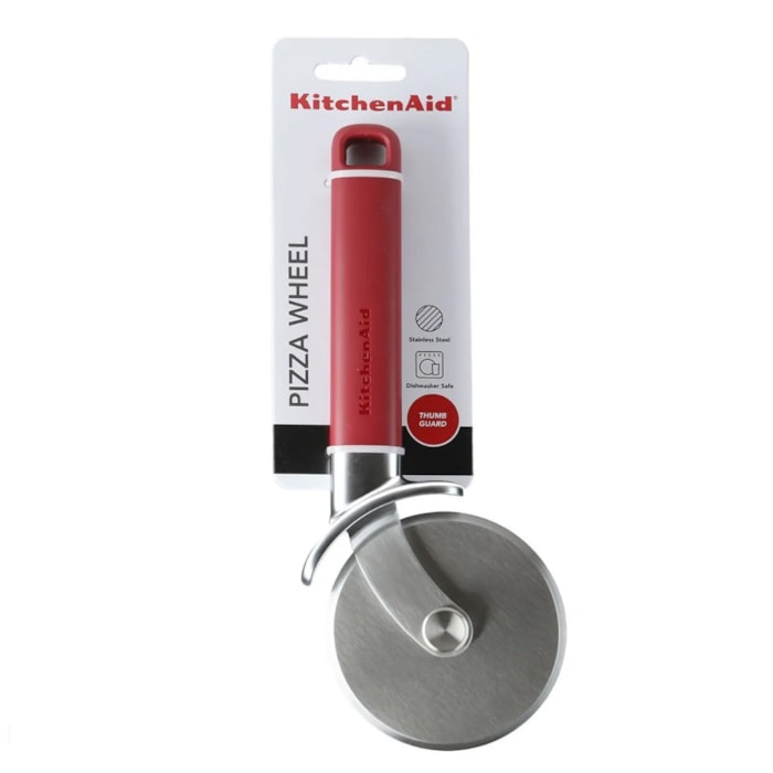 Cortador de Pizza em Inox Vermelho Profissional KitchenAid - 24cm - Madel Home