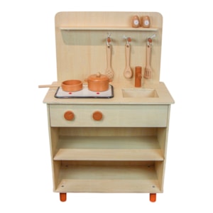 Cozinha de Madeira Retro Fogão Eletrônico 54x87x30cm