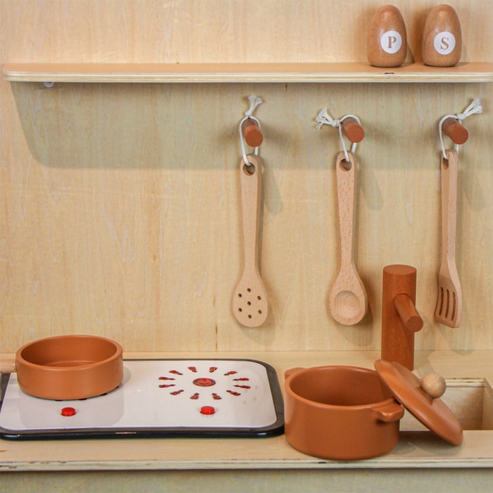 Cozinha de Madeira Retro Fogão Eletrônico 54x87x30cm - Madel Home