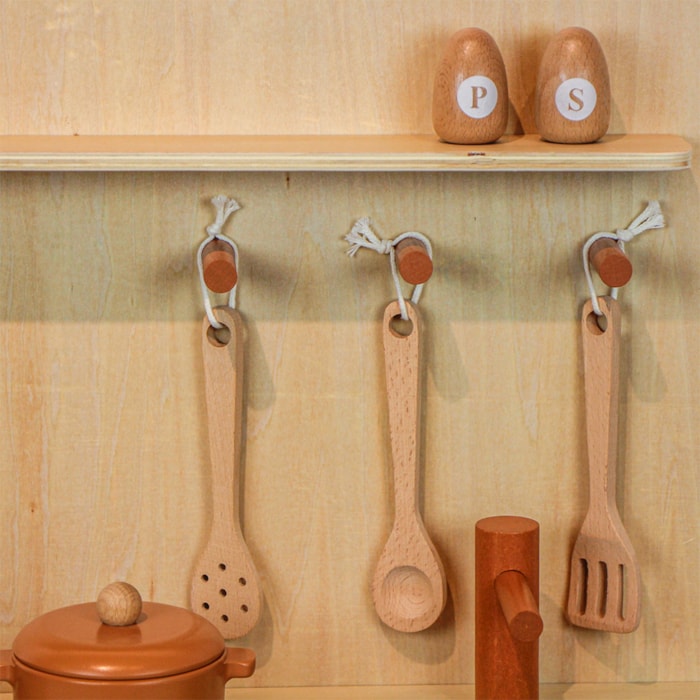 Cozinha de Madeira Retro Fogão Eletrônico 54x87x30cm - Madel Home