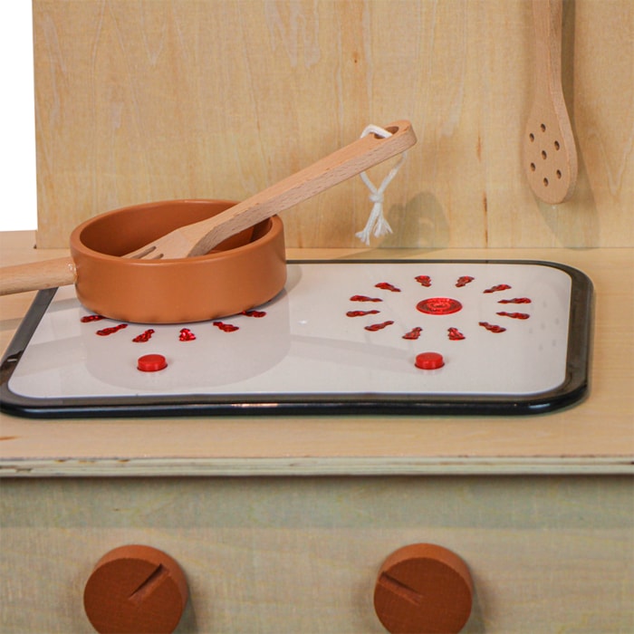Cozinha de Madeira Retro Fogão Eletrônico 54x87x30cm - Madel Home