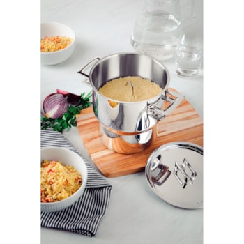 Cuscuzeira  Aço Inox com Alças e Tampa Brava Tramontina - 2,1L