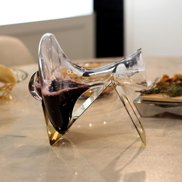 Decanter Com Secador Suporte Noe Ouro 24K Riva - Madel Home