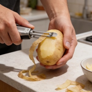 Descascador Peeler de Frutas e Legumes em Aço Inox Prata Oxo