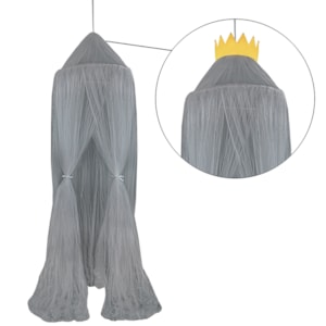 Dossel Anel Metal para Teto Princesa Tule Cinza