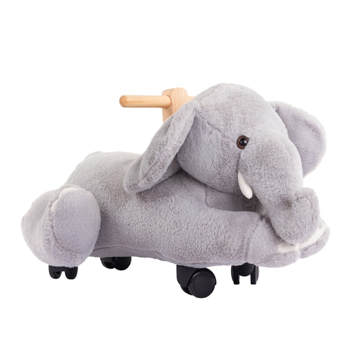 Elefante de Rodinha Polyester e Madeira - Madel Home