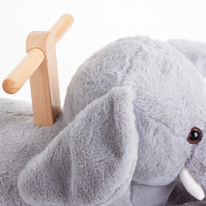 Elefante de Rodinha Polyester e Madeira - Madel Home