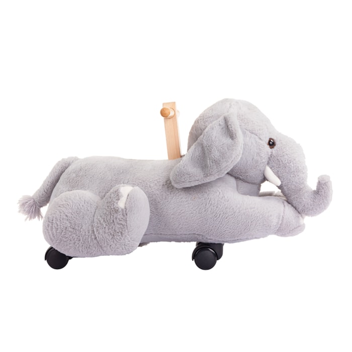 Elefante de Rodinha Polyester e Madeira - Madel Home