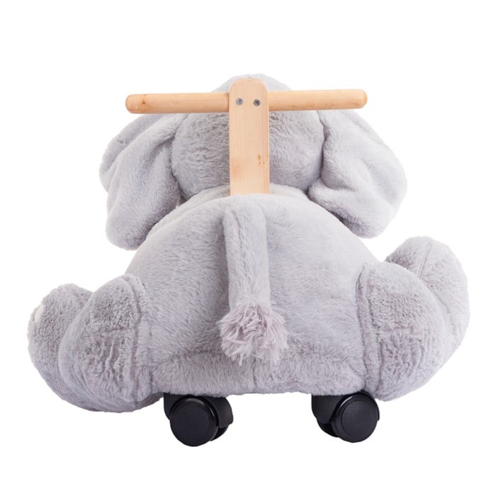 Elefante de Rodinha Polyester e Madeira - Madel Home