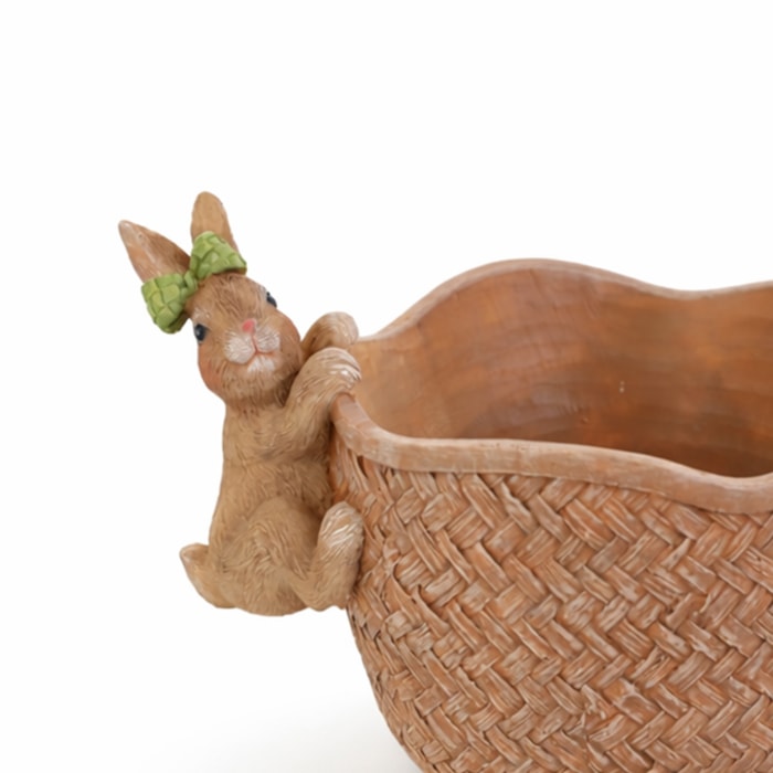 Enfeite de Páscoa Cesto com Coelho Chocolate - 12cm - Madel Home