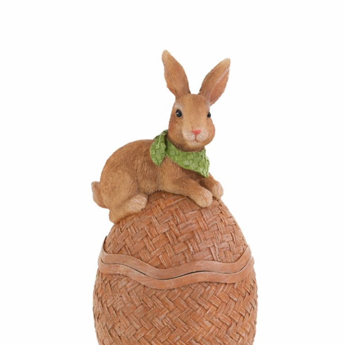 Enfeite de Páscoa Ovo com Coelho Chocolate - 20cm - Madel Home