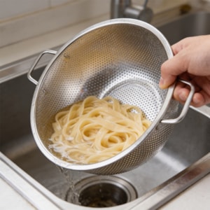 Escorredor de Alimentos em Inox com Alças Prata Kenya