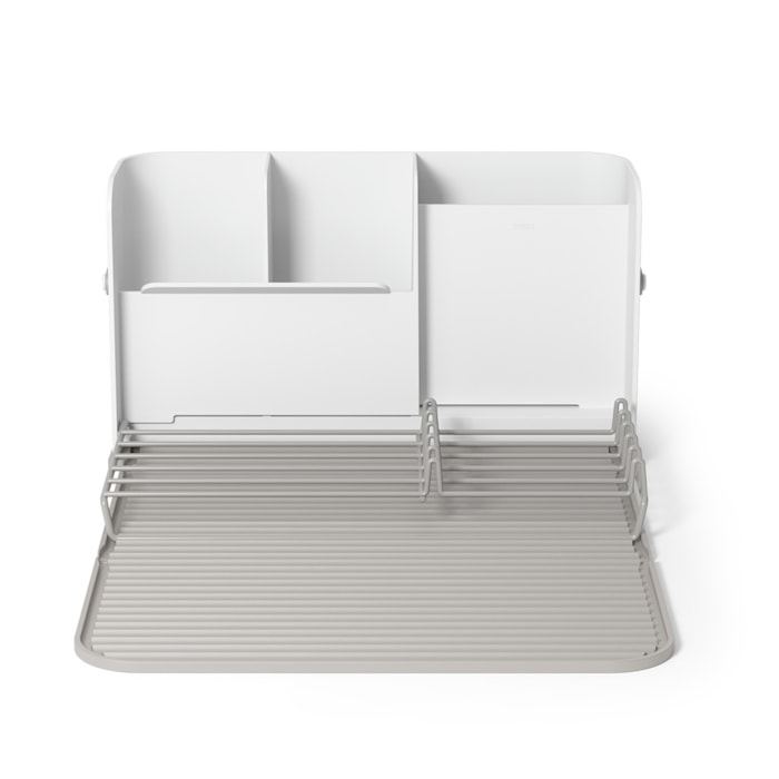 Escorredor de Louça Plástico Sling Umbra Branco Cinza - Madel Home