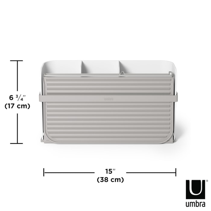 Escorredor de Louça Plástico Sling Umbra Branco Cinza - Madel Home